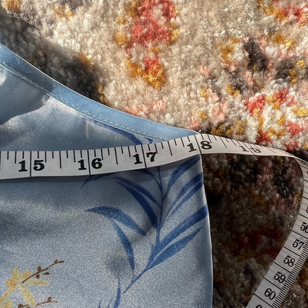 Jones New York Blue Slip Dress Silky Floral Nightgown - Picture 6 of 8